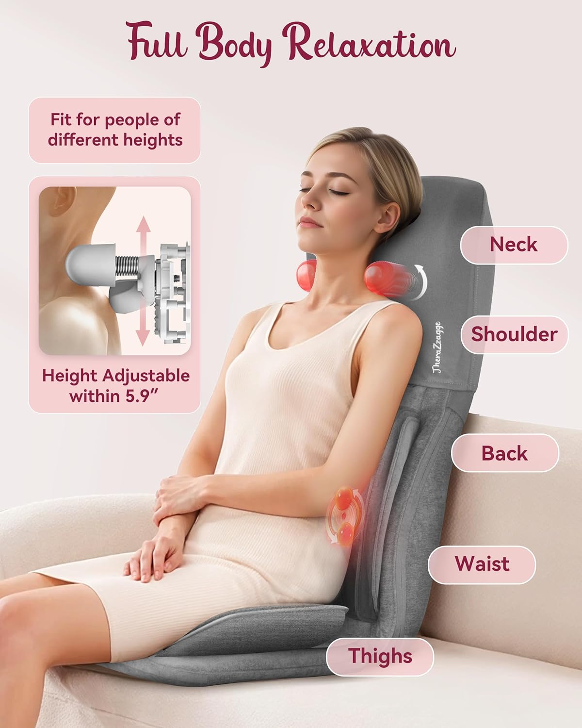 Therazzage Shiatsu Neck Back Massager with Heat