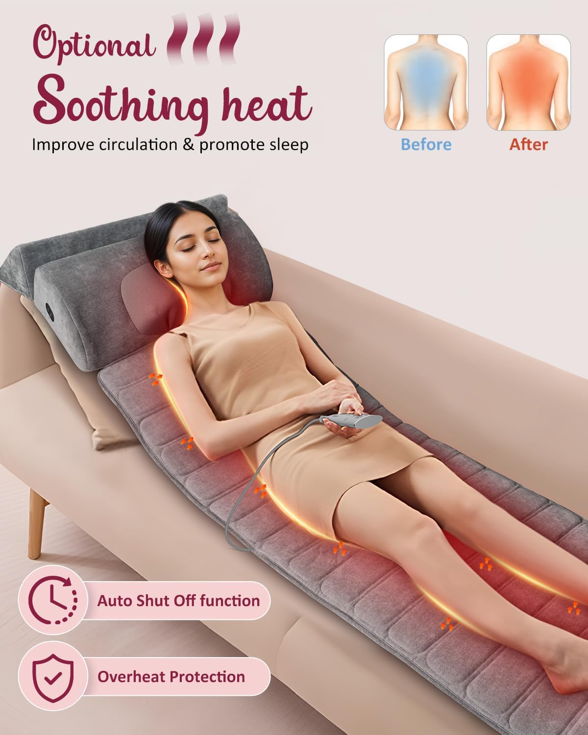 Therazzage Full Body Massage Mat with Heat
