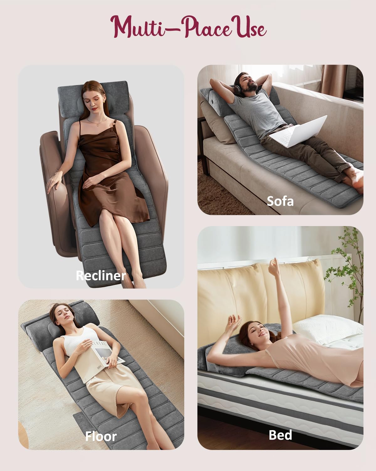 Therazzage Full Body Massage Mat with Heat