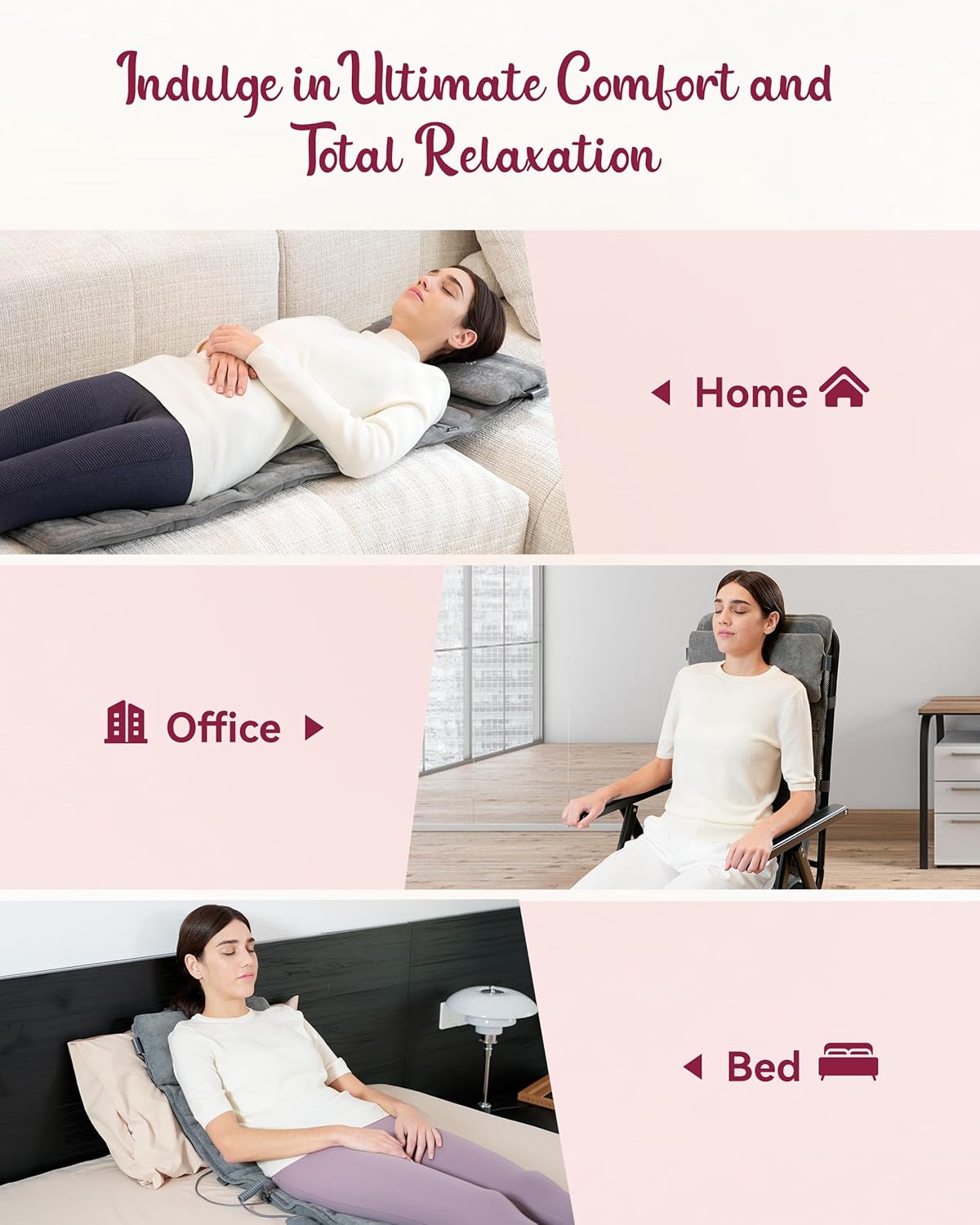 Therazzagge Massage Chair Pad, Back Massager for Chair with 8 Vibration Motors