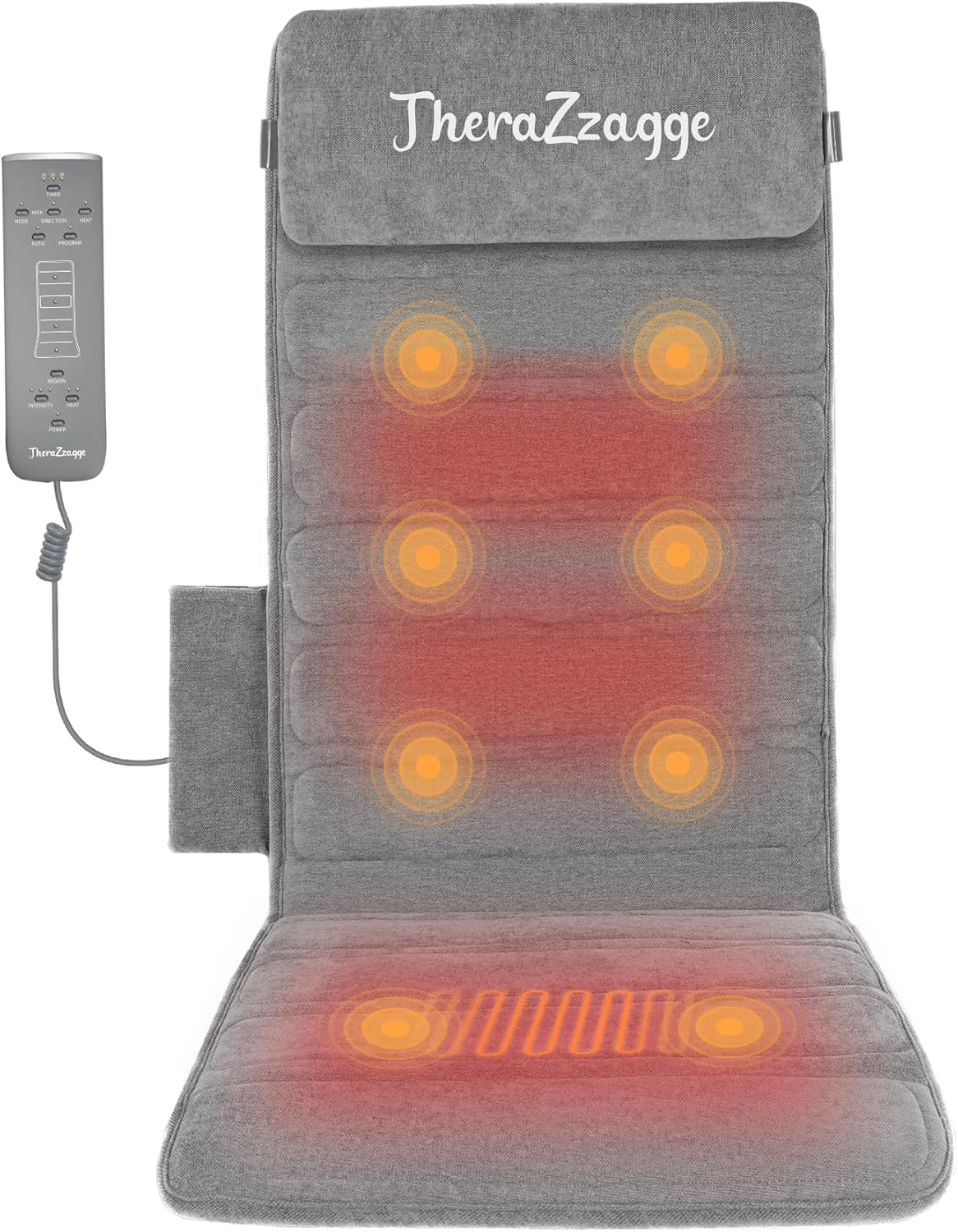 Therazzagge Massage Chair Pad, Back Massager for Chair with 8 Vibration Motors