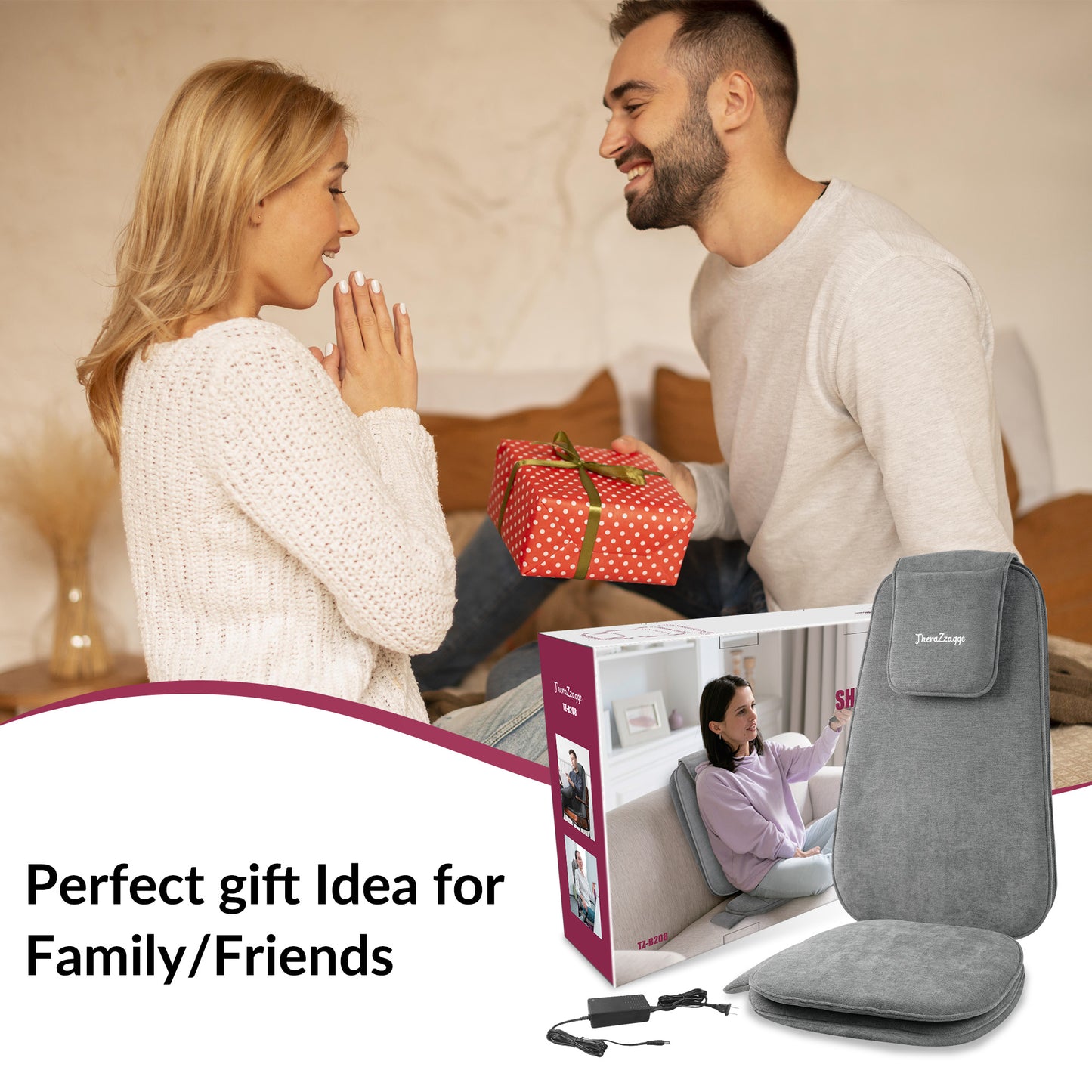 Therazzage Shiatsu Back Massager with Soothing Heat