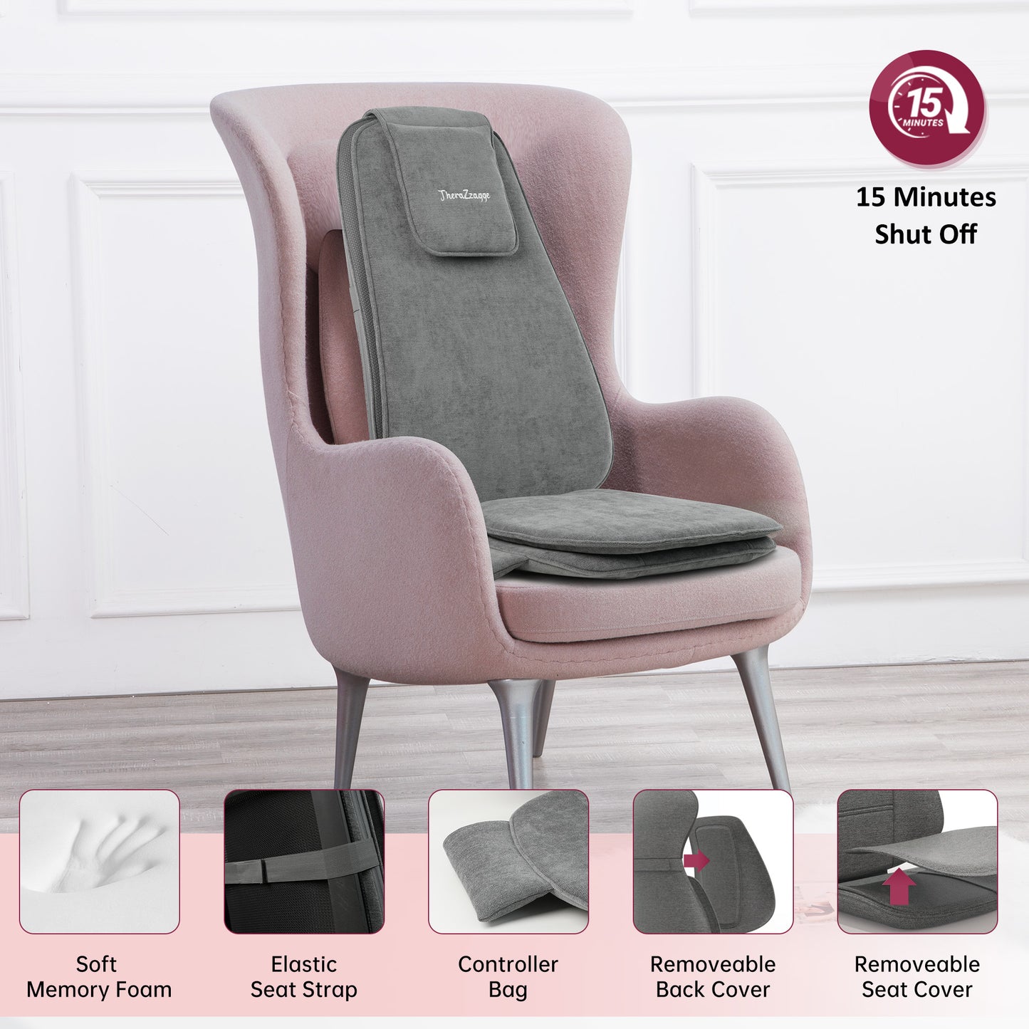 Therazzage Shiatsu Back Massager with Soothing Heat