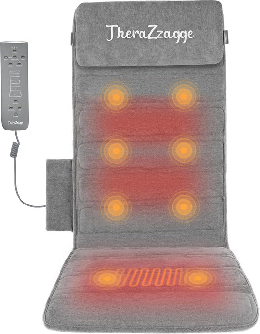 Therazzagge Massage Chair Pad, Back Massager for Chair with 8 Vibration Motors