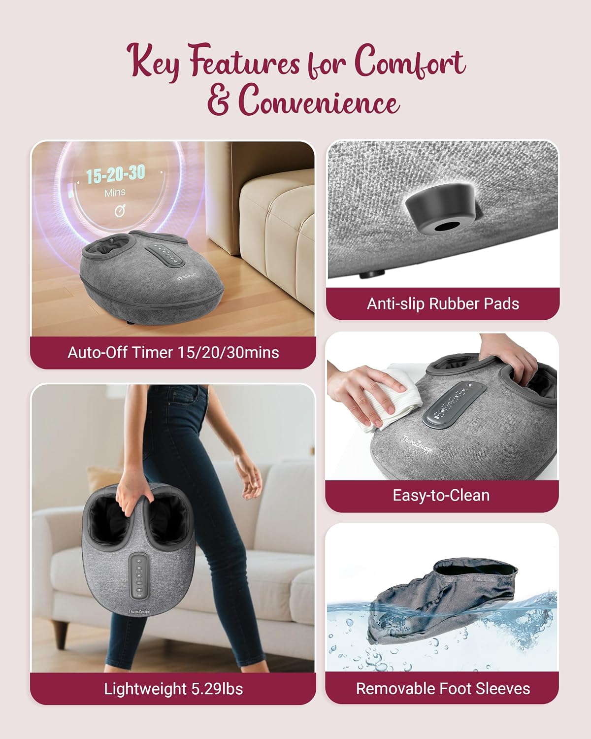 THERAZZAGGE Shiatsu Foot Massager with Heat [2026 Upgraded]