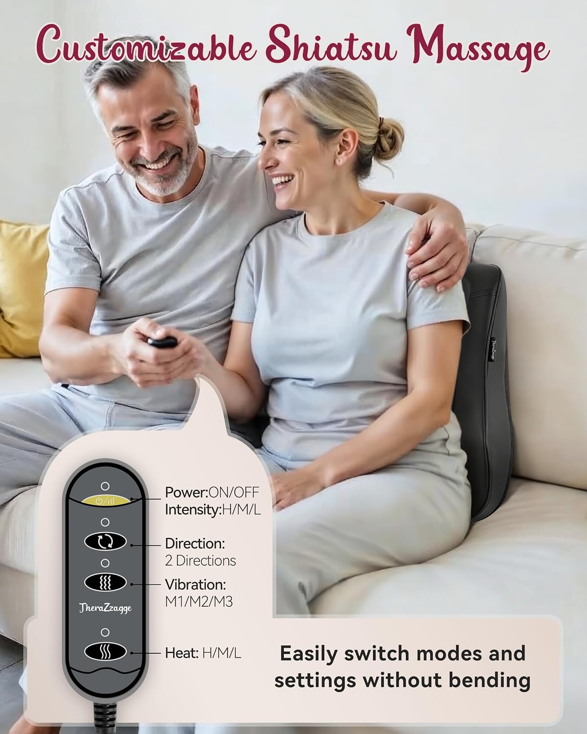 THERAZZAGGE Back Massager for Pain Relief Deep Tissue