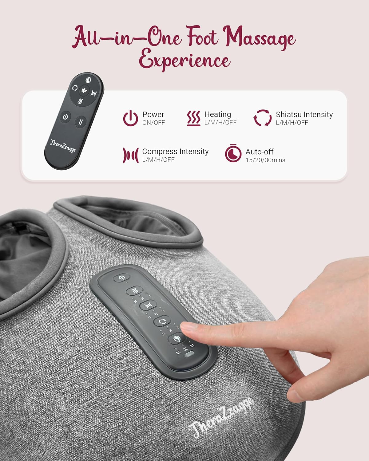 THERAZZAGGE Shiatsu Foot Massager with Heat [2026 Upgraded]